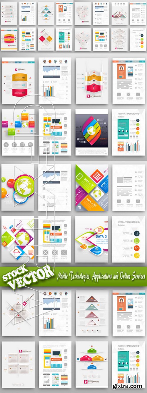 Stock Vector - Mobile Technologies, Applications and Online Services Infographic Concept