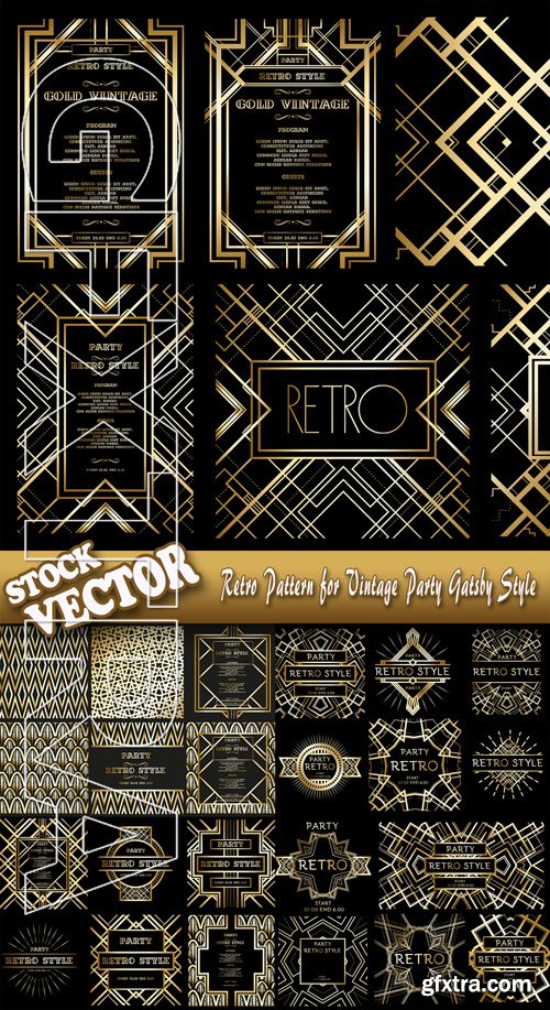 Stock Vector - Retro Pattern for Vintage Party Gatsby Style