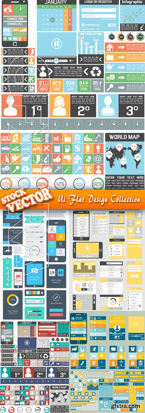 Stock Vector - Ui Flat Design Collection