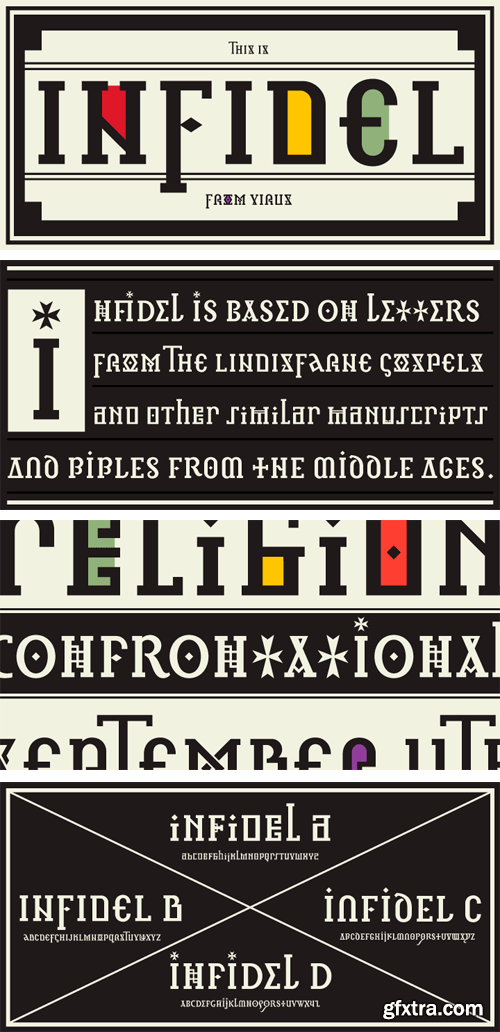 Infidel Font Family - 4 Fonts $60