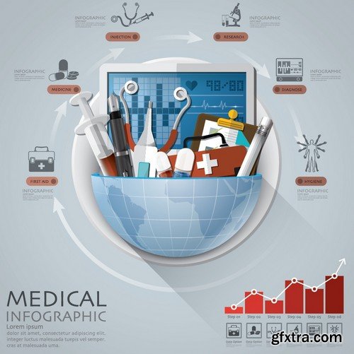 Stock Vectors - Medical background 6, 25xEPS