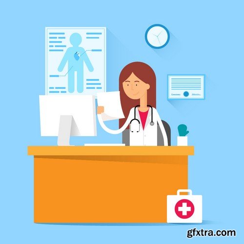 Stock Vectors - Medical background 6, 25xEPS