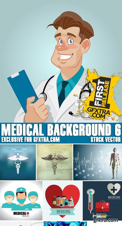 Stock Vectors - Medical background 6, 25xEPS