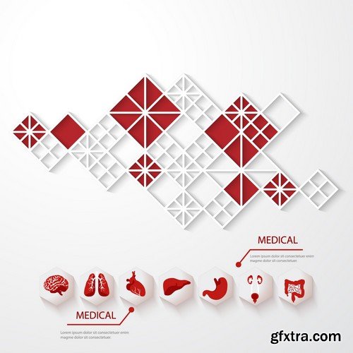 Stock Vectors - Medical background 6, 25xEPS