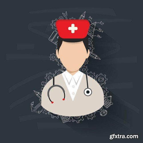 Stock Vectors - Medical background 6, 25xEPS