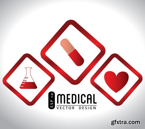 Stock Vectors - Medical background 6, 25xEPS