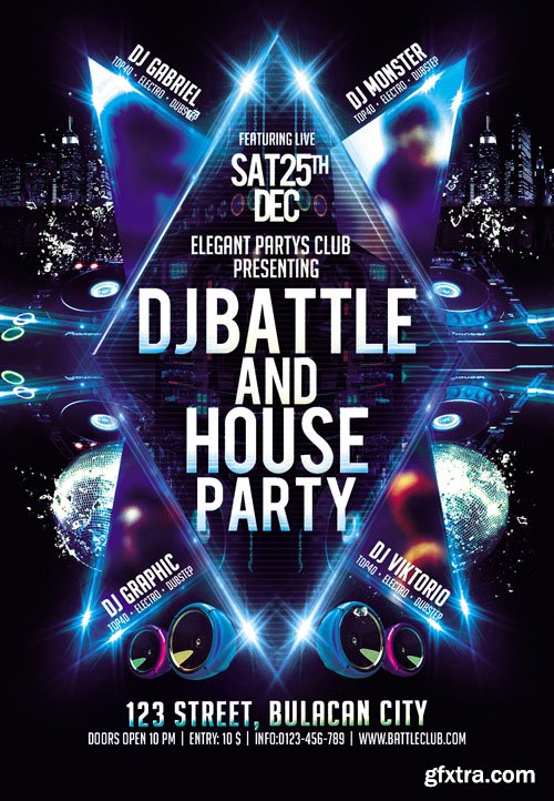 Dj Battle and House Party Fyer Template