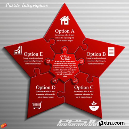 Business Puzzle Infographics 47xEPS