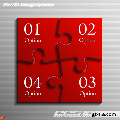 Business Puzzle Infographics 47xEPS