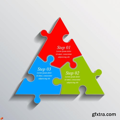 Business Puzzle Infographics 47xEPS