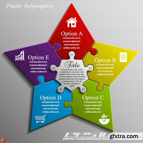 Business Puzzle Infographics 47xEPS