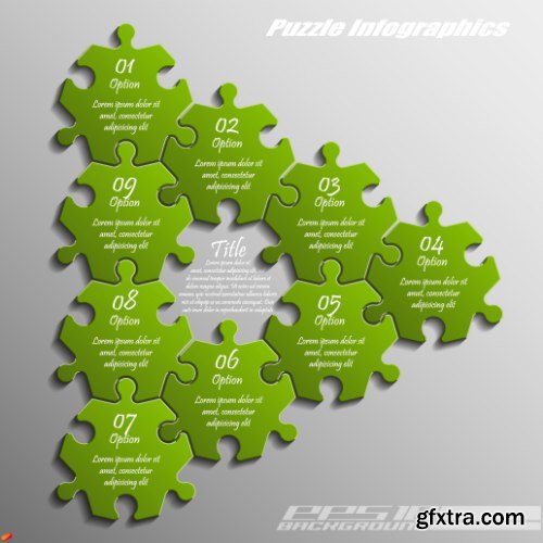 Business Puzzle Infographics 47xEPS