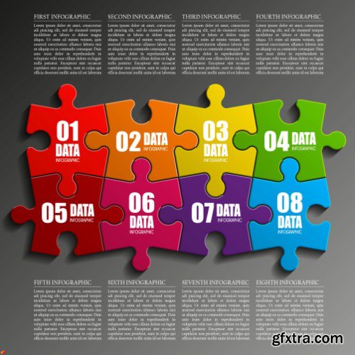 Business Puzzle Infographics 47xEPS