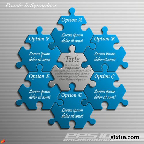 Business Puzzle Infographics 47xEPS