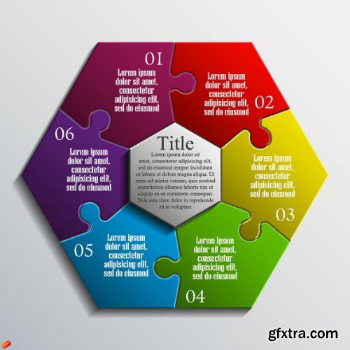 Business Puzzle Infographics 47xEPS