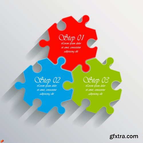 Business Puzzle Infographics 47xEPS