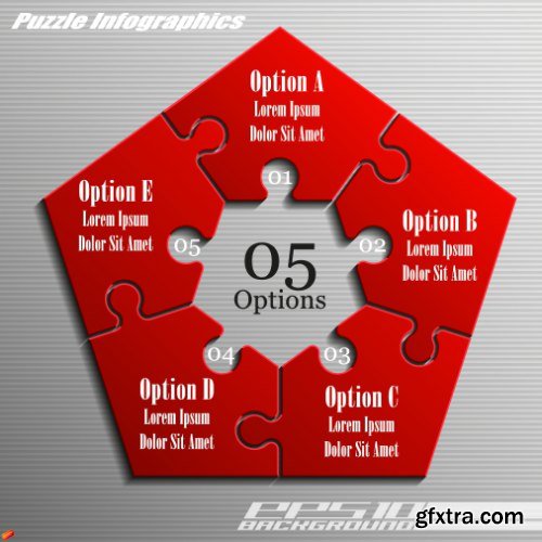 Business Puzzle Infographics 47xEPS