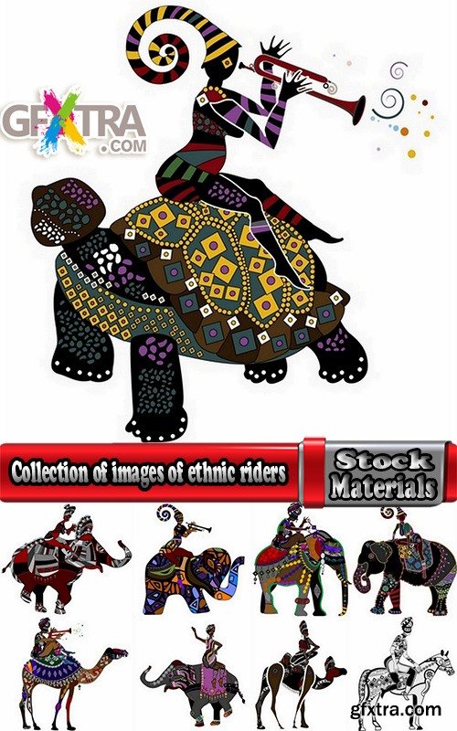 Collection of images of ethnic riders vector image 25 Eps