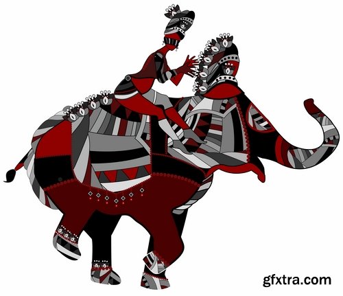 Collection of images of ethnic riders vector image 25 Eps