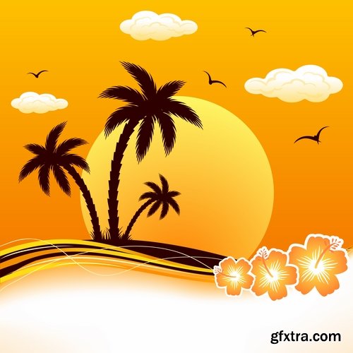 Collection of images of the islands vector image 25 Eps