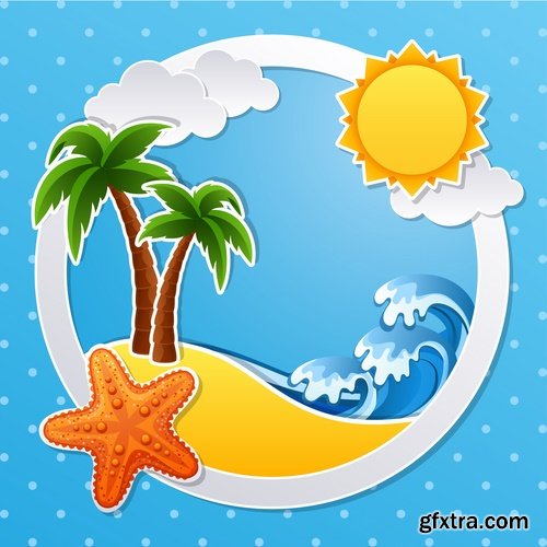 Collection of images of the islands vector image 25 Eps