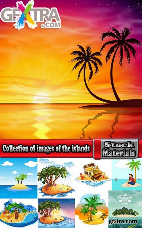 Collection of images of the islands vector image 25 Eps