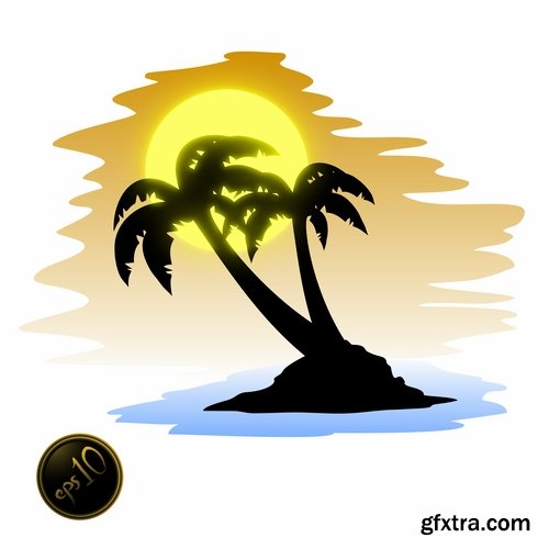 Collection of images of the islands vector image 25 Eps