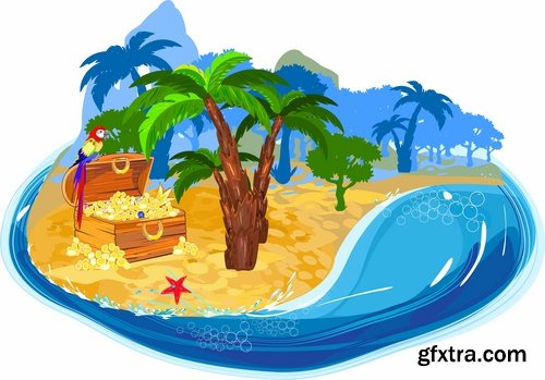 Collection of images of the islands vector image 25 Eps