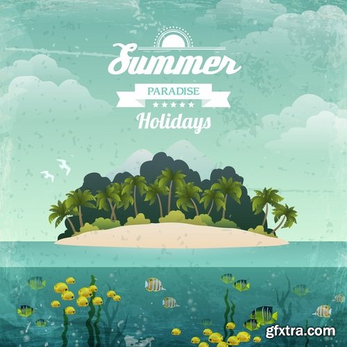 Collection of images of the islands vector image 25 Eps