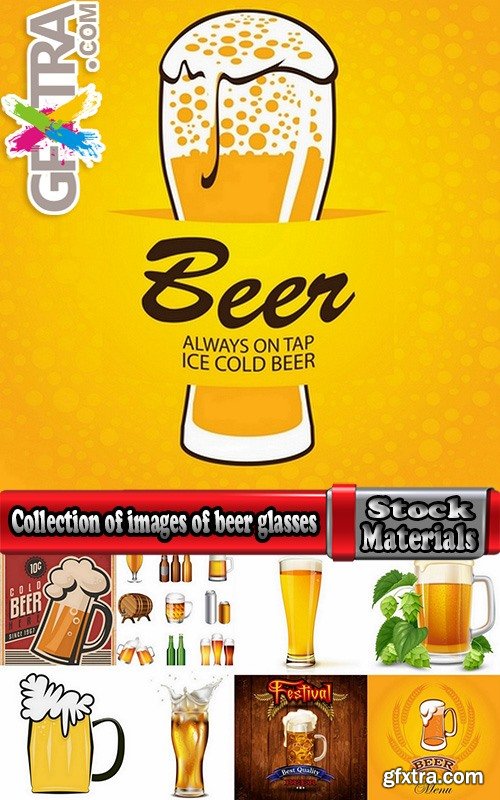 Collection of images of beer glasses vector image 25 Eps