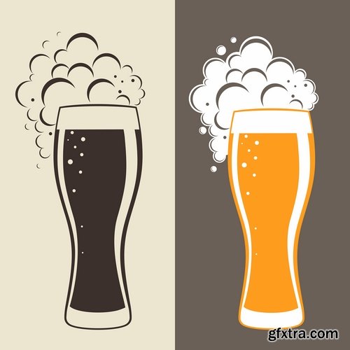 Collection of images of beer glasses vector image 25 Eps