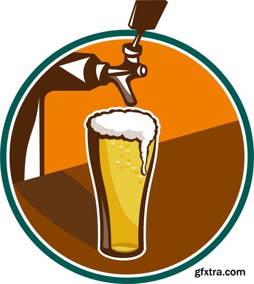 Collection of images of beer glasses vector image 25 Eps