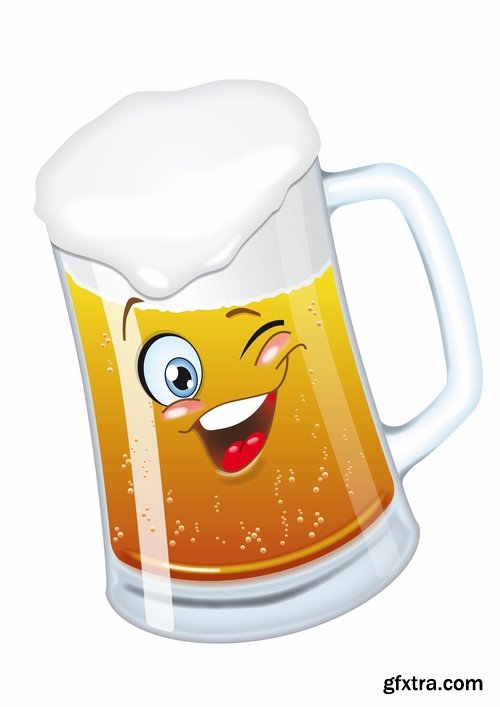 Collection of images of beer glasses vector image 25 Eps