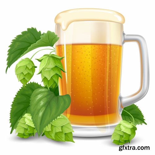 Collection of images of beer glasses vector image 25 Eps