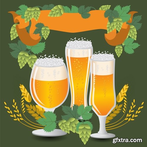 Collection of images of beer glasses vector image 25 Eps