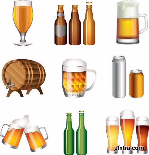 Collection of images of beer glasses vector image 25 Eps