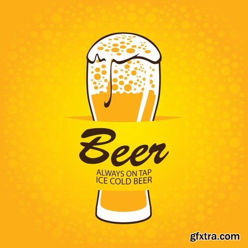 Collection of images of beer glasses vector image 25 Eps