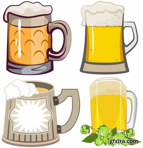 Collection of images of beer glasses vector image 25 Eps