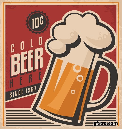 Collection of images of beer glasses vector image 25 Eps