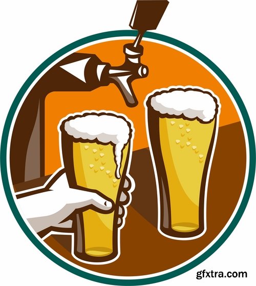 Collection of images of beer glasses vector image 25 Eps