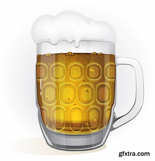 Collection of images of beer glasses vector image 25 Eps