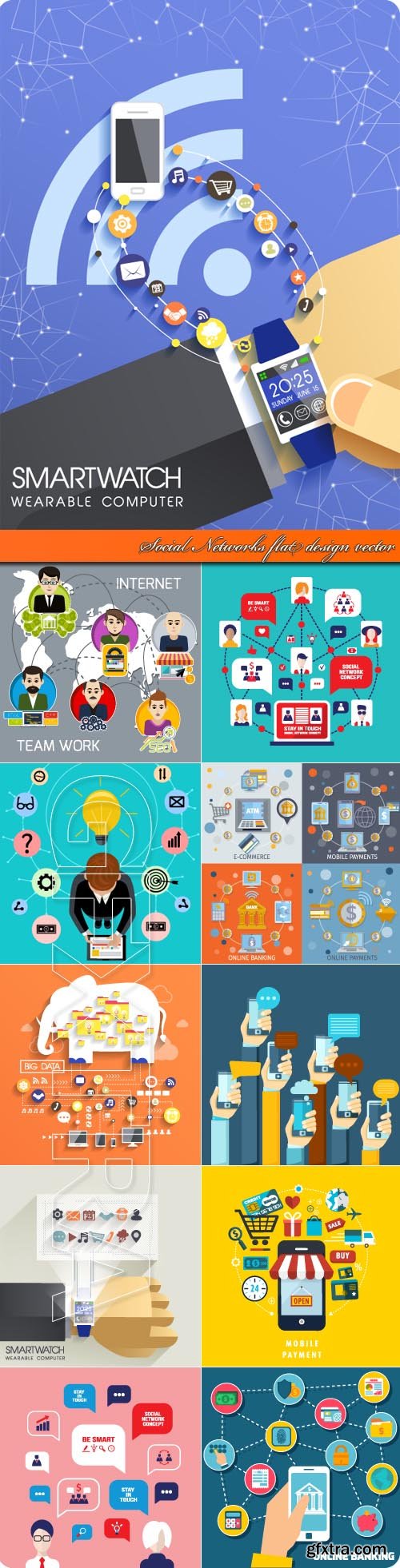 Social Networks flat design vector