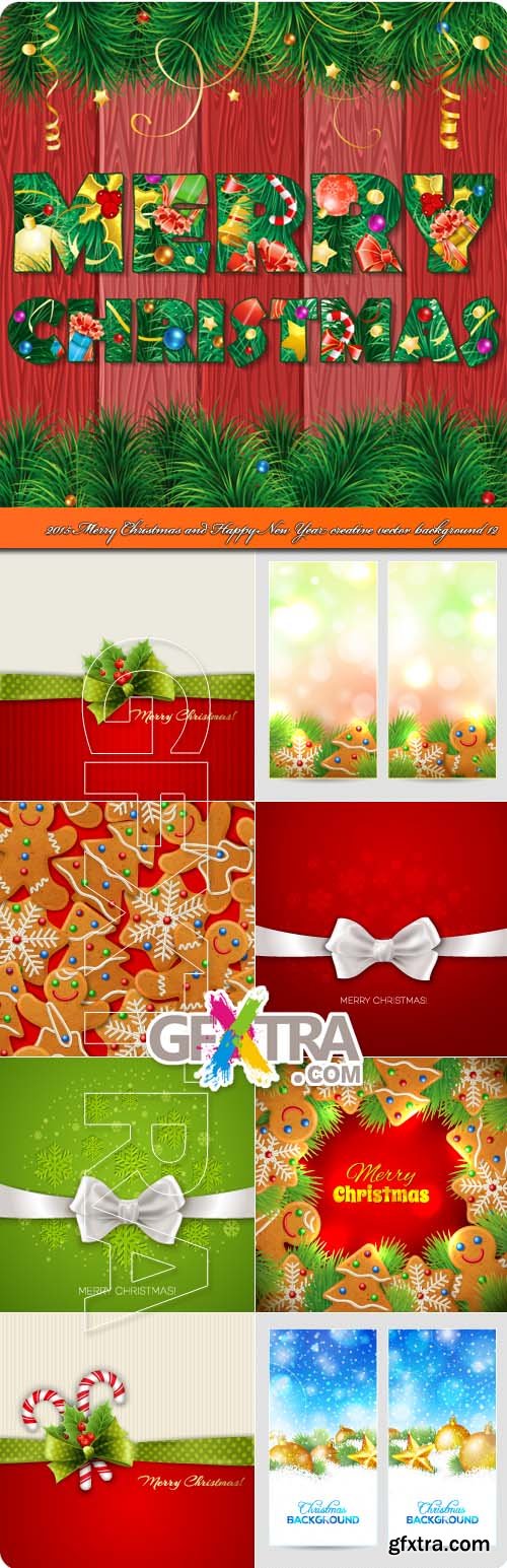 2015 Merry Christmas and Happy New Year creative vector background 12