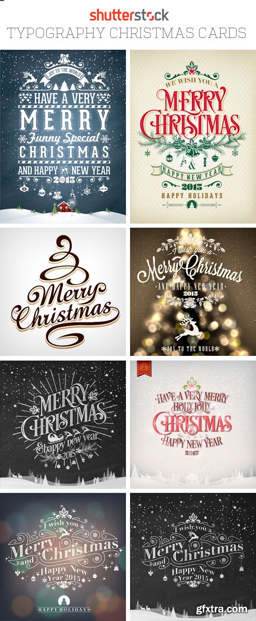 Amazing SS - Typography Christmas Cards, 25xEPS