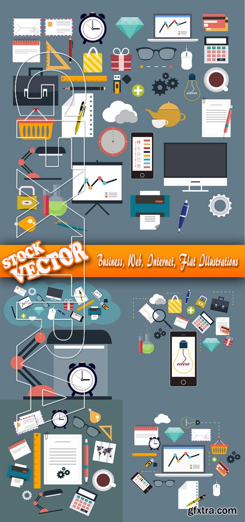 Stock Vector - Business, Web, Internet, Flat Illustrations