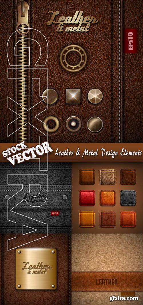 Stock Vector - Leather & Metal Design Elements