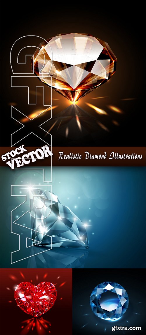 Stock Vector - Realistic Diamond Illustrations