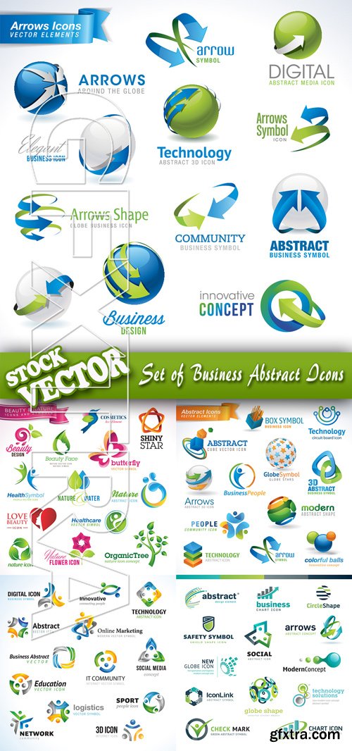 Stock Vector - Set of Business Abstract Icons