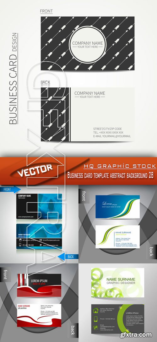 Stock Vector - Business card template abstract background 28