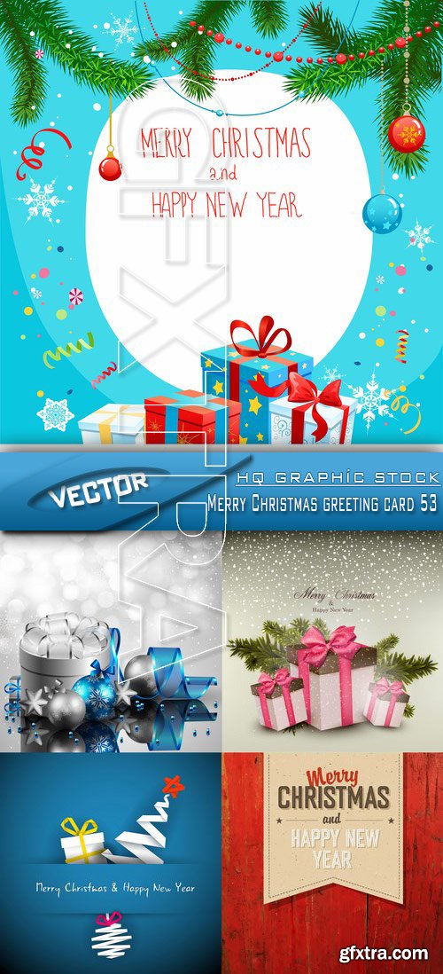 Stock Vector - Merry Christmas greeting card 53